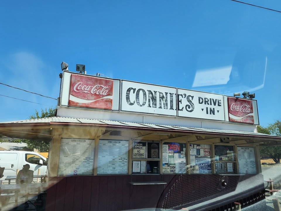 Classic hamburger restaurant counter with casual seating.